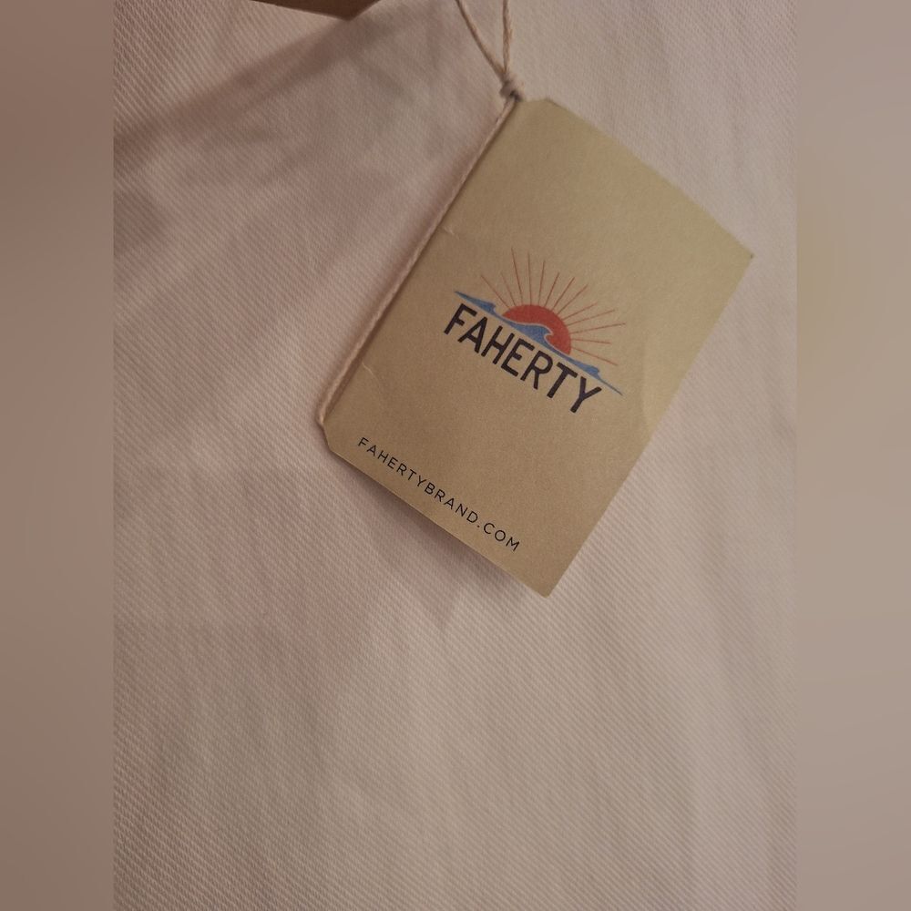 Faherty ivory color organic cotton pants‎ size 6 - Picture 2 of 9